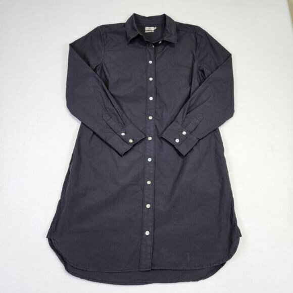 Faherty Whitney Organic Cotton Shirtdress Washed Black Casual Lagenlook Beachy M - Picture 16 of 16
